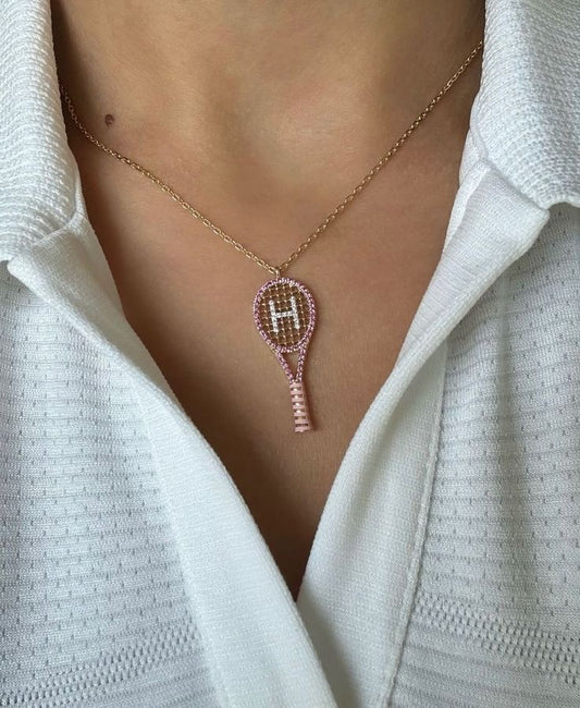 Initial tennis necklace