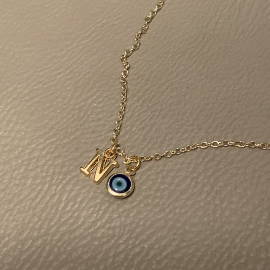 Initial and eye pendant